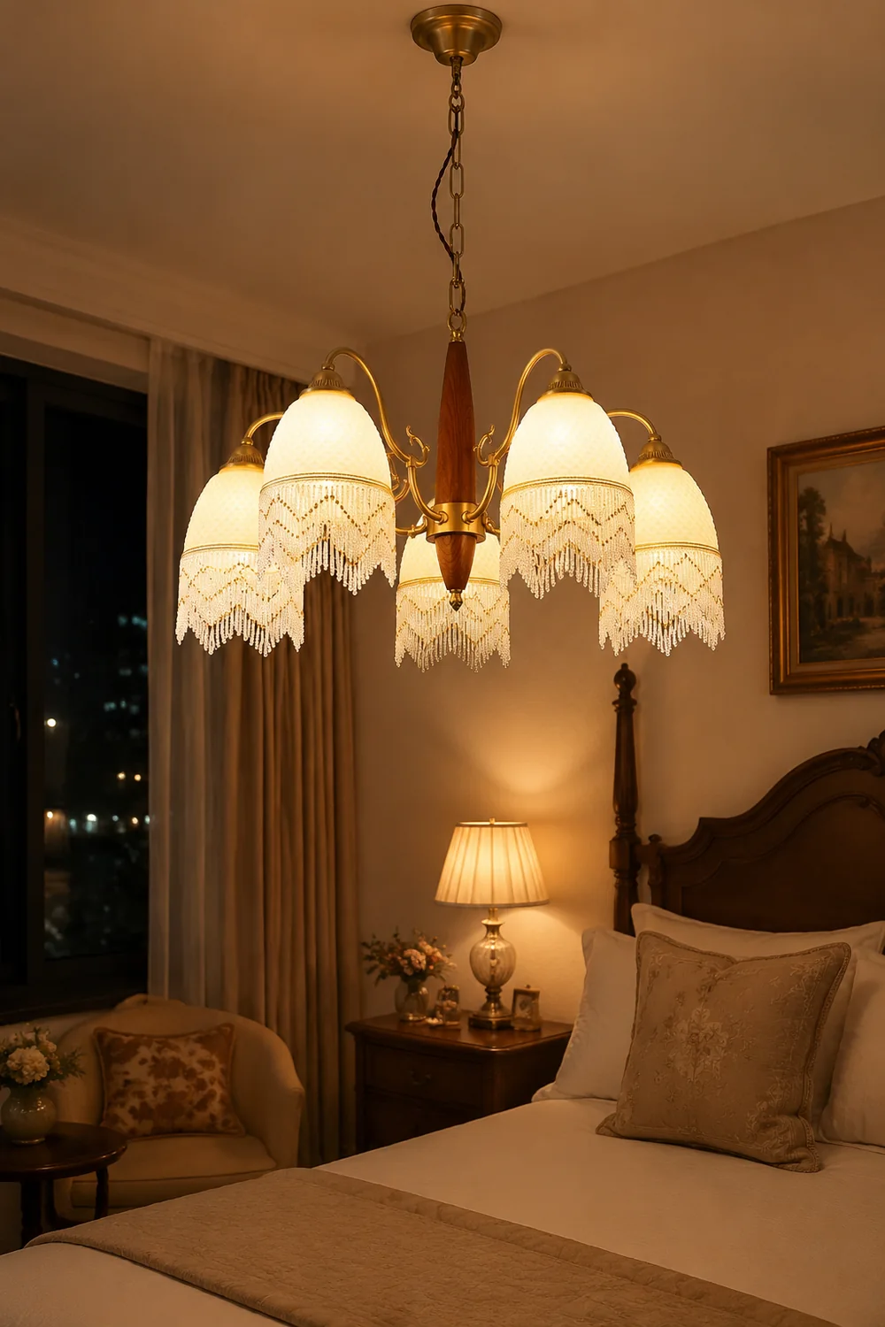 Mesh Tassel Glass Chandelier - Lumpaz
