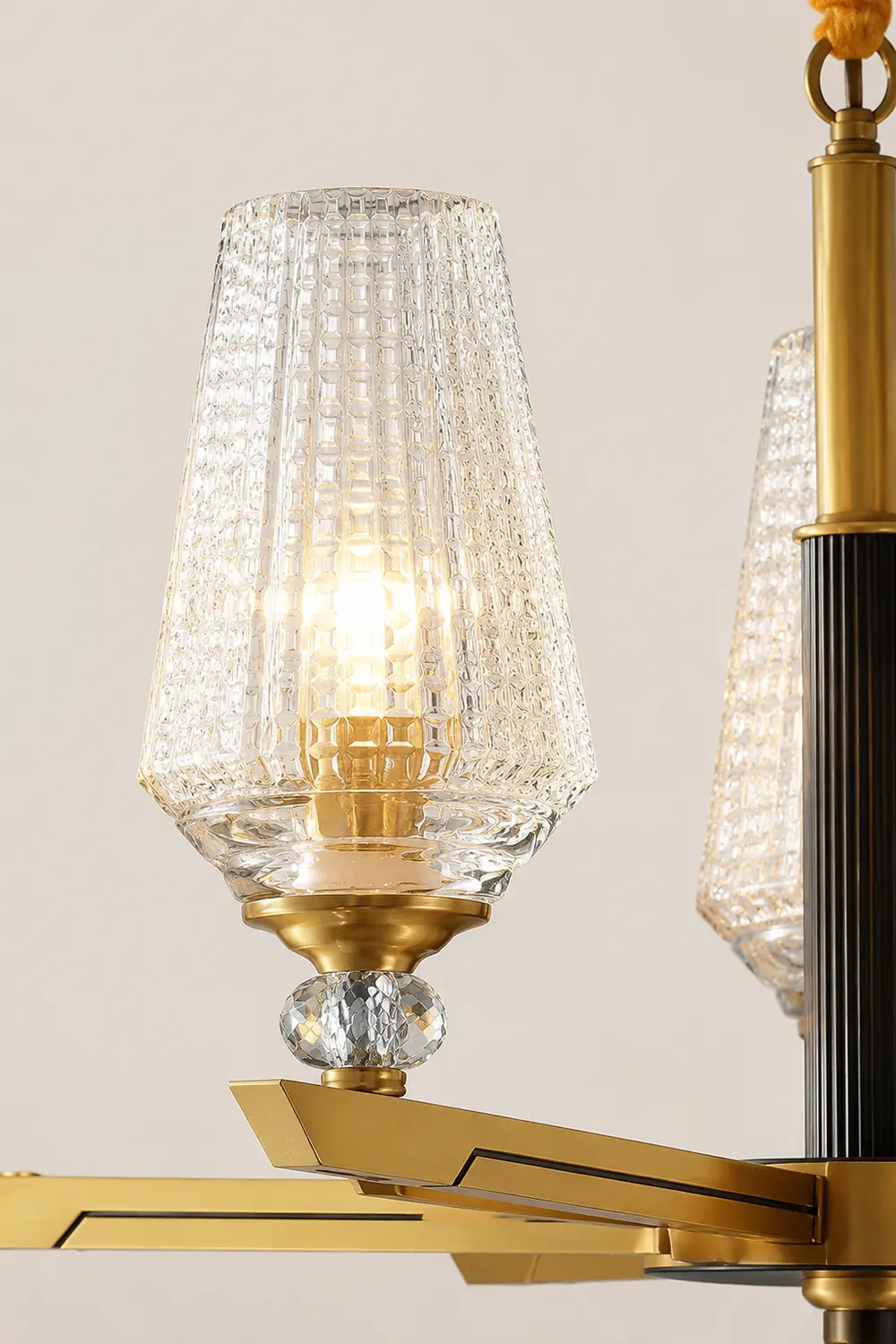 Orrefors Brass Chandelier - Lumpaz