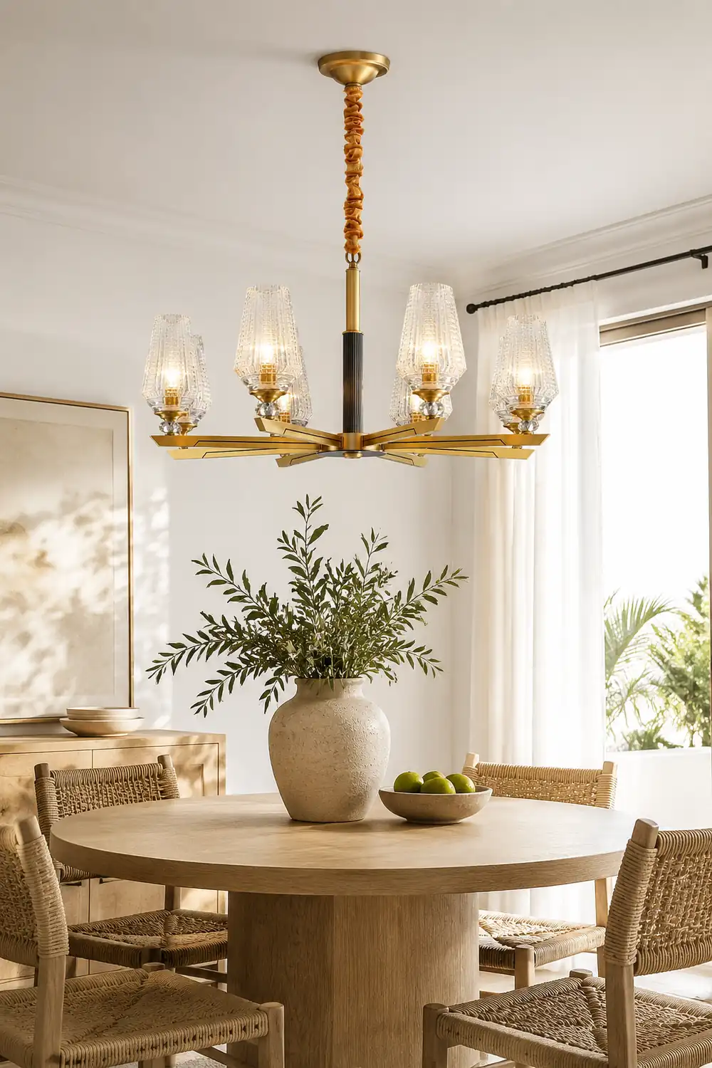 Orrefors Brass Chandelier - Lumpaz