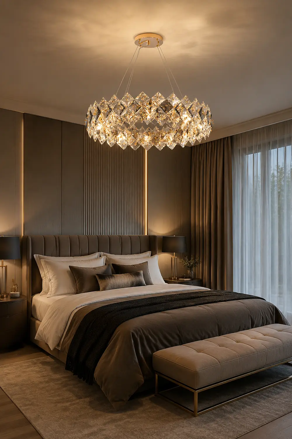 Scale Crystal Round Chandelier - Lumpaz