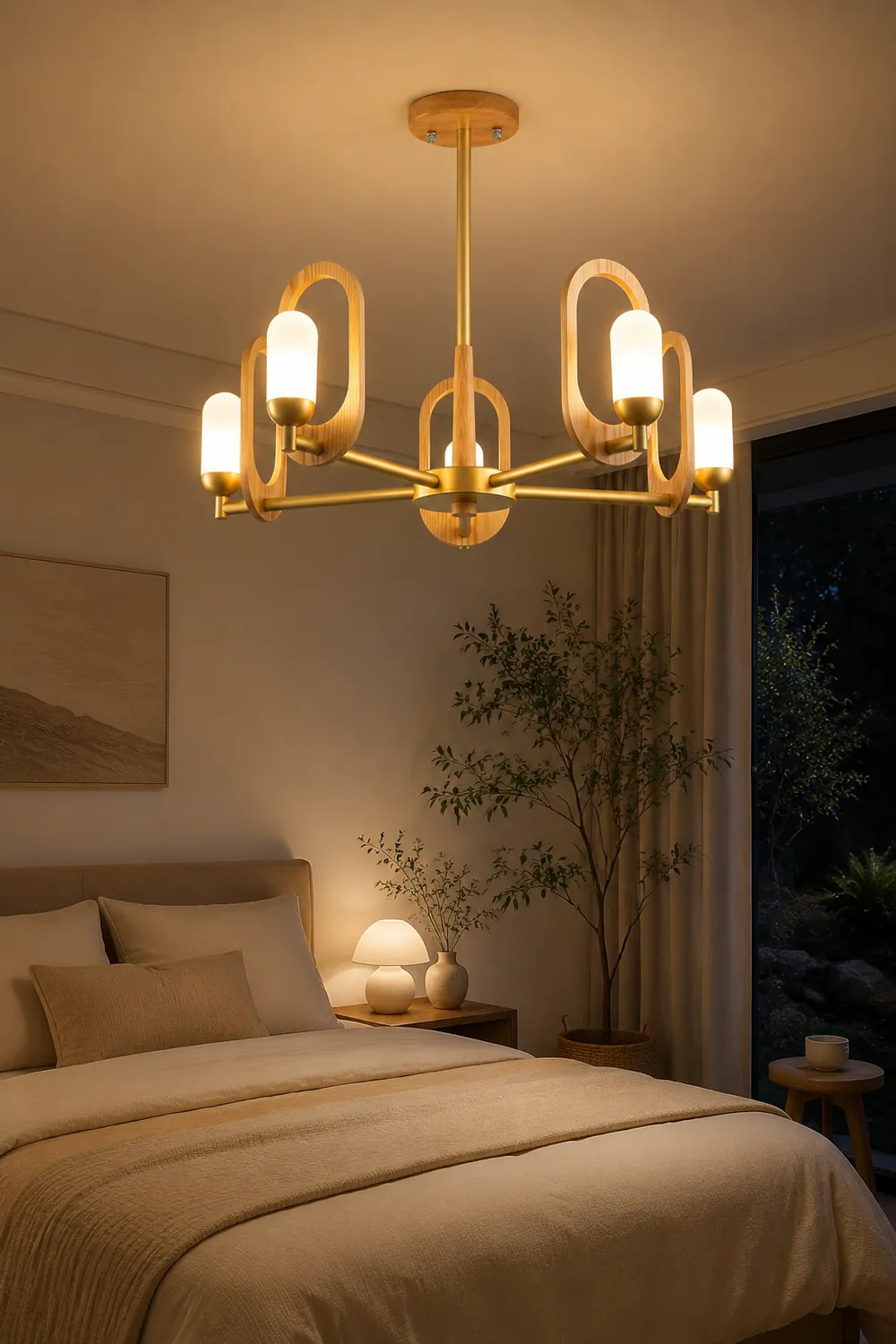 Wood Art Halo Chandelier - Lumpaz