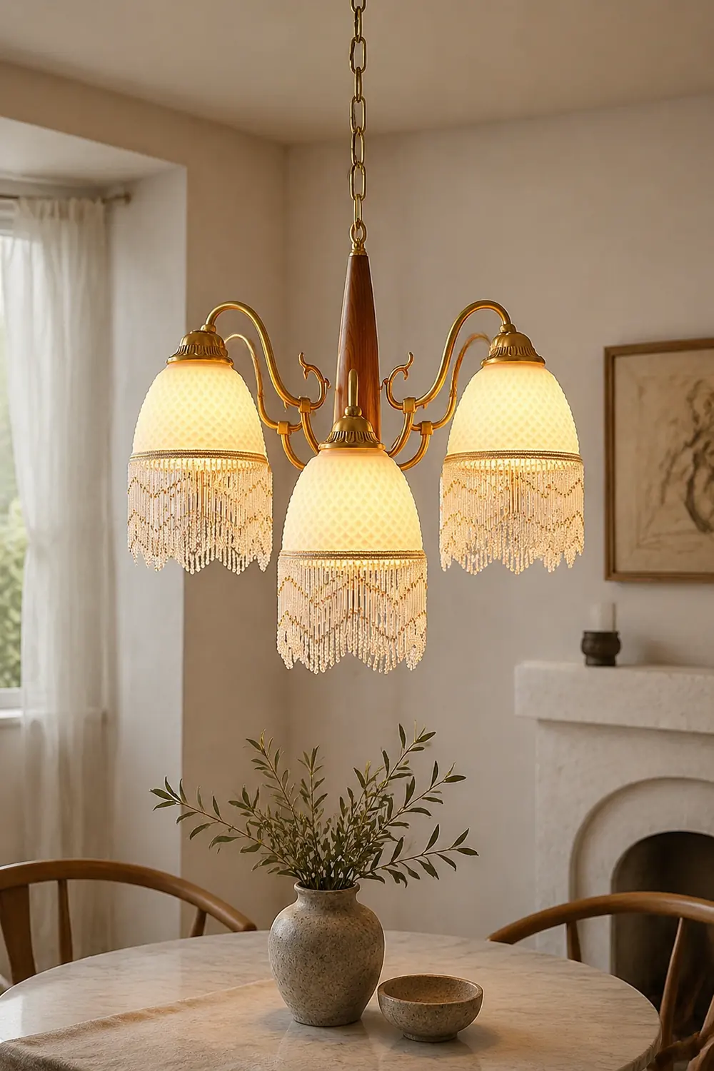 Mesh Tassel Glass Chandelier - Lumpaz