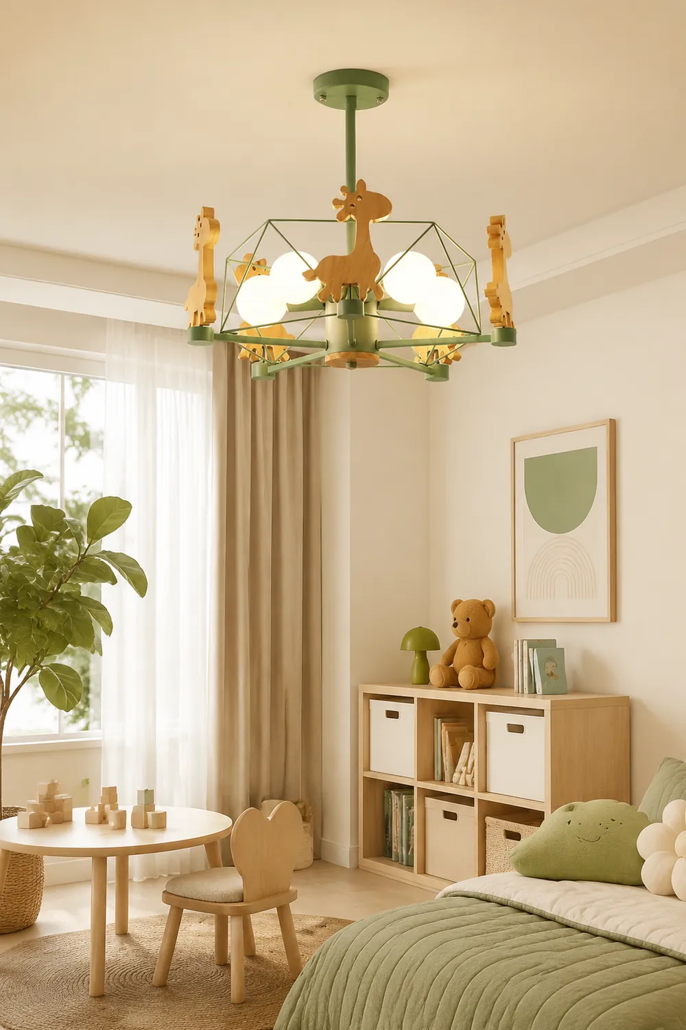 Lovely Deer Wooden Chandelier - Lumpaz