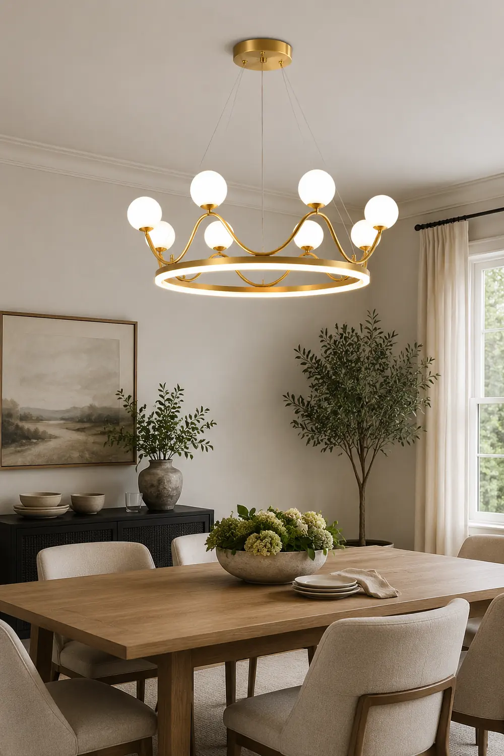 Crown Brass Chandelier - Lumpaz