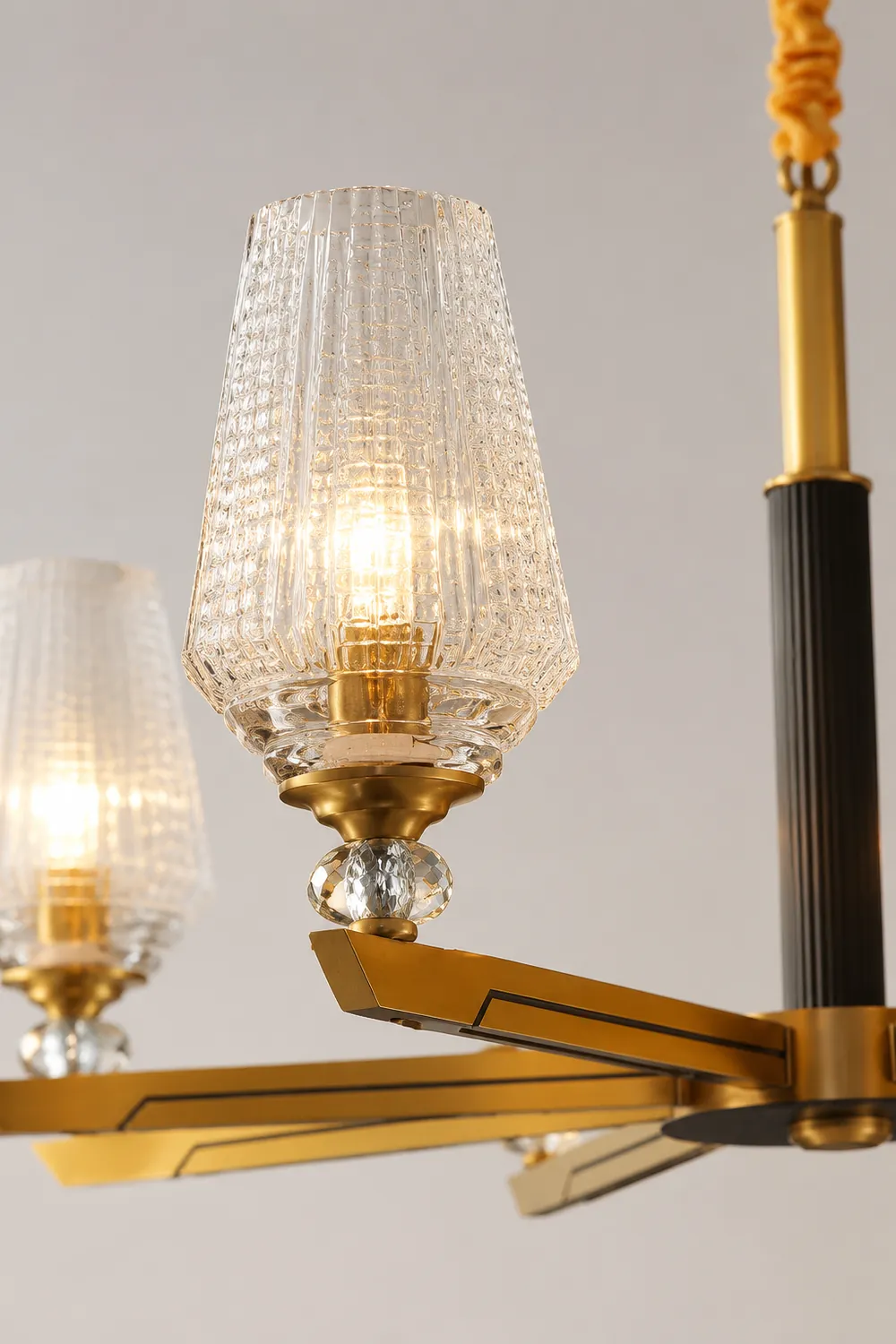 Orrefors Brass Chandelier - Lumpaz