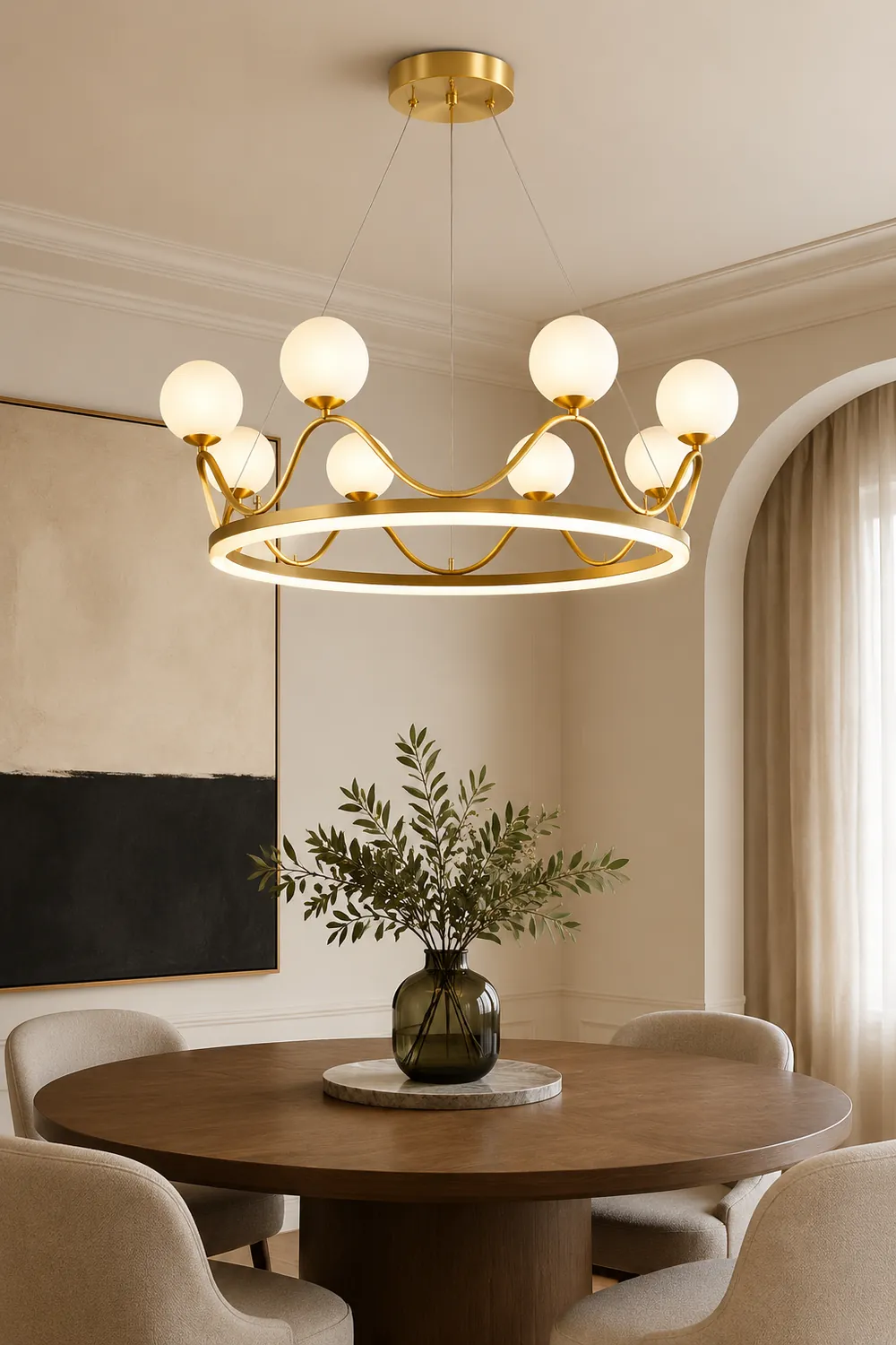 Crown Brass Chandelier - Lumpaz
