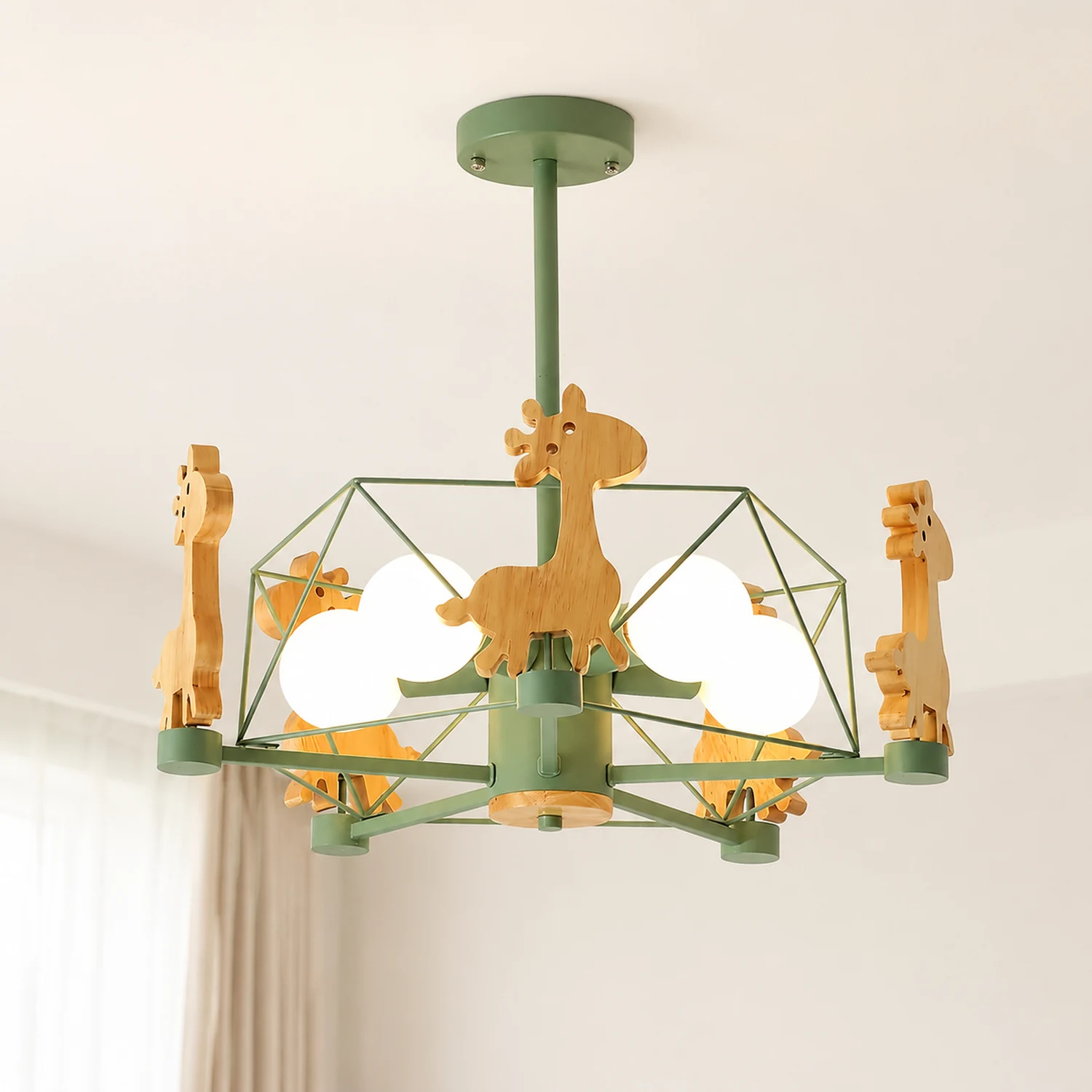 Lovely Deer Wooden Chandelier - Lumpaz