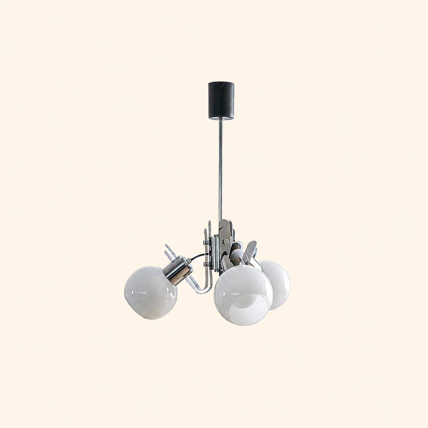 Vintage Geometrical Chrome Chandelier - Lumpaz