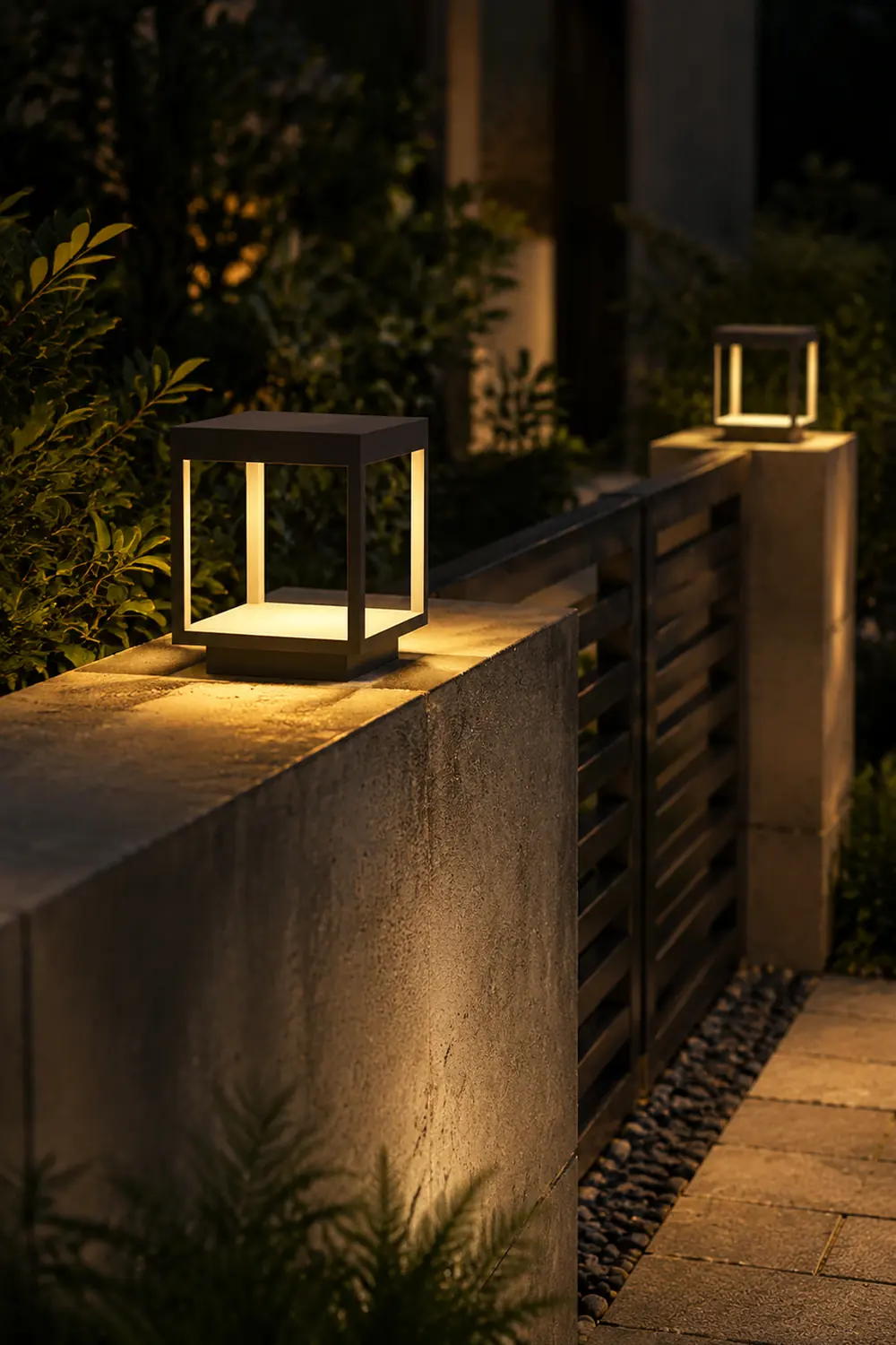 Square Frame Fence Post Garden Light - Lumpaz