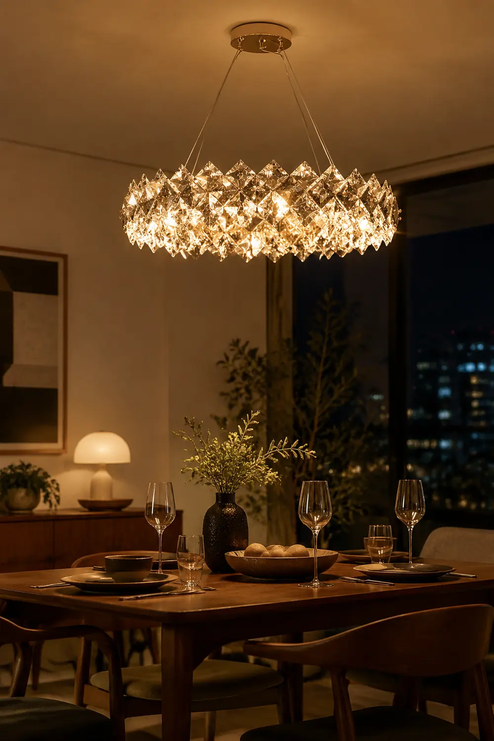 Scale Crystal Round Chandelier - Lumpaz