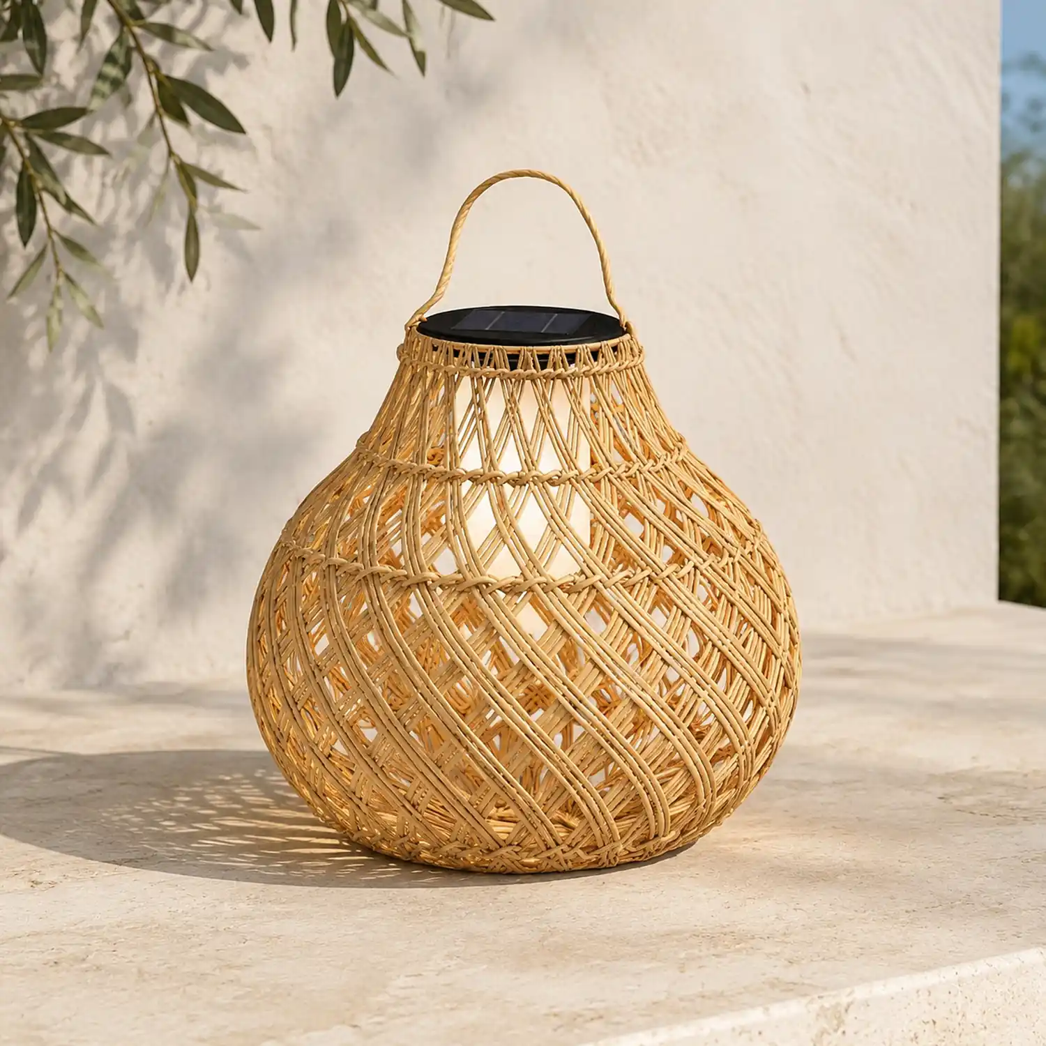 Woven Sphere Solar Lantern Outdoor Lamp - Lumpaz
