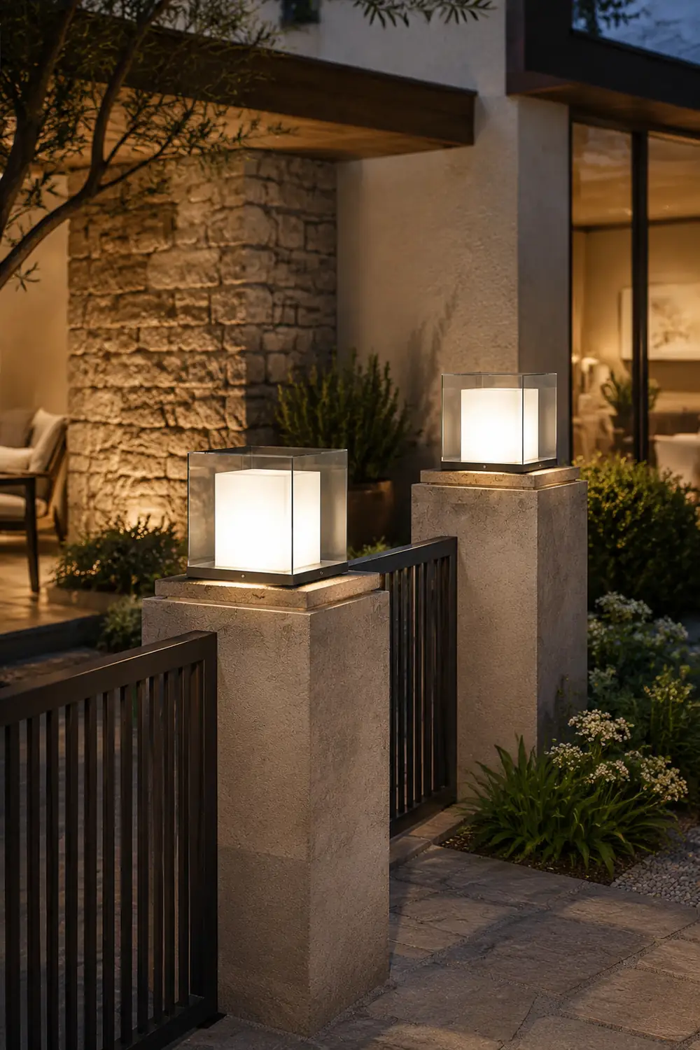 Square Box Outdoor Post Light - Lumpaz