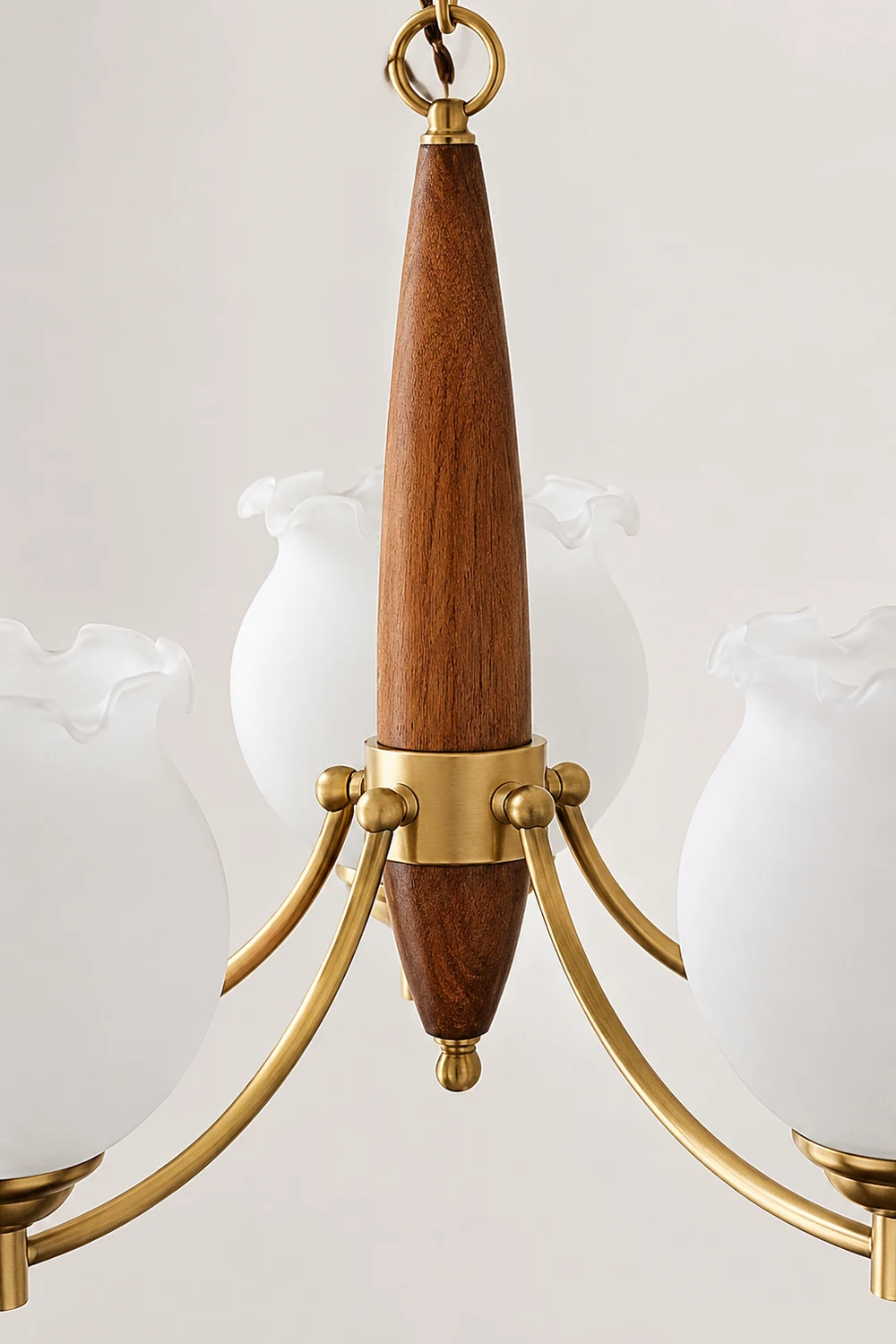 Tulips Glass Wood Chandelier - Lumpaz