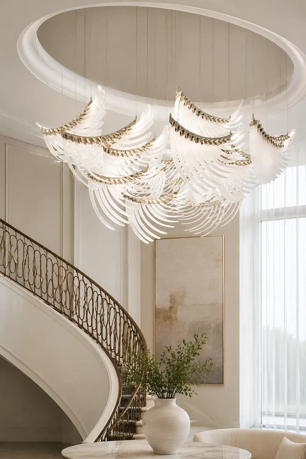 Tiered Palmette Chandelier - Lumpaz