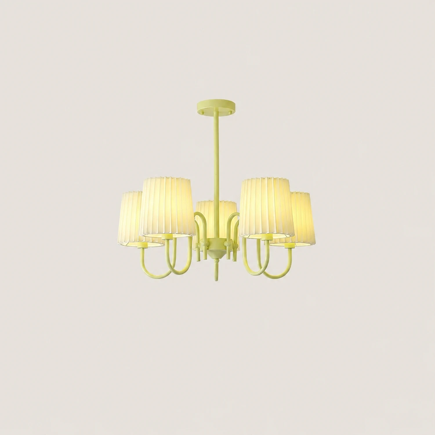 Pleated Fabric Matcha Chandelier - Lumpaz