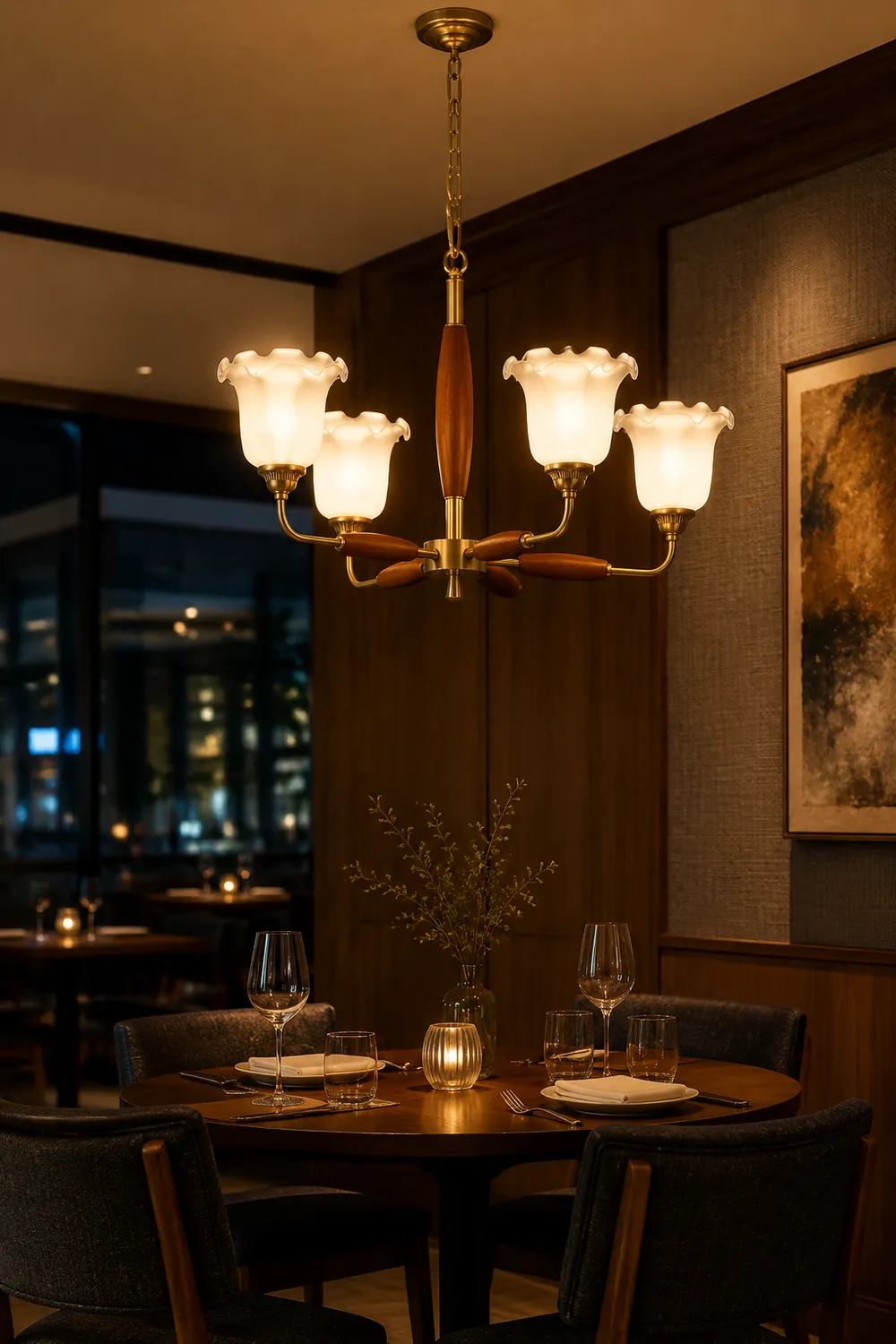 Trumpet Flower Glass Chandelier - Lumpaz