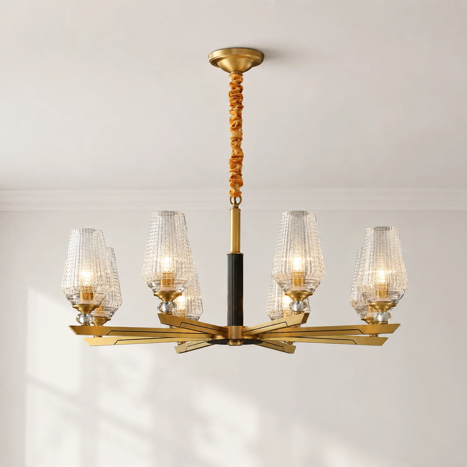 Orrefors Brass Chandelier - Lumpaz