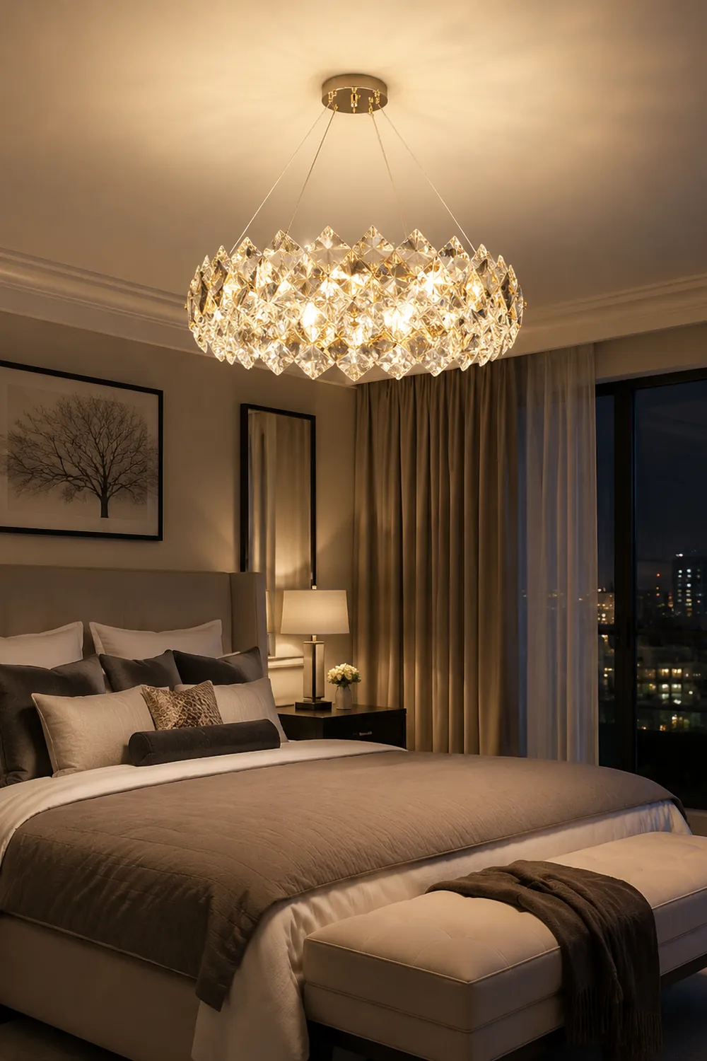 Scale Crystal Round Chandelier - Lumpaz