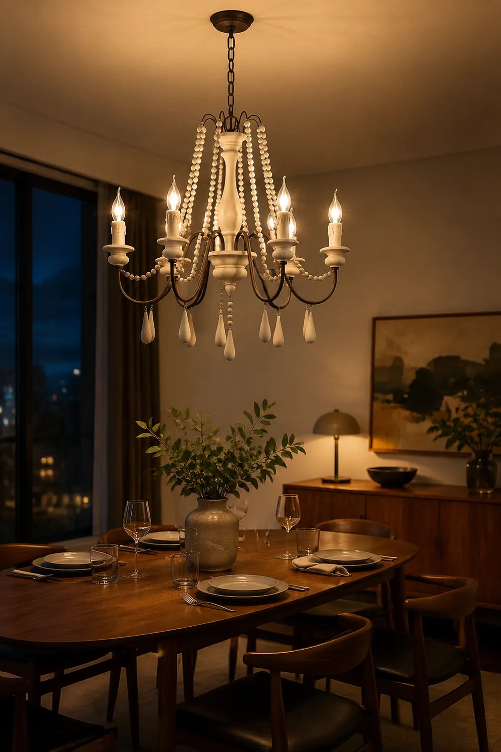 Candle Style Beaded Chandelier - Lumpaz