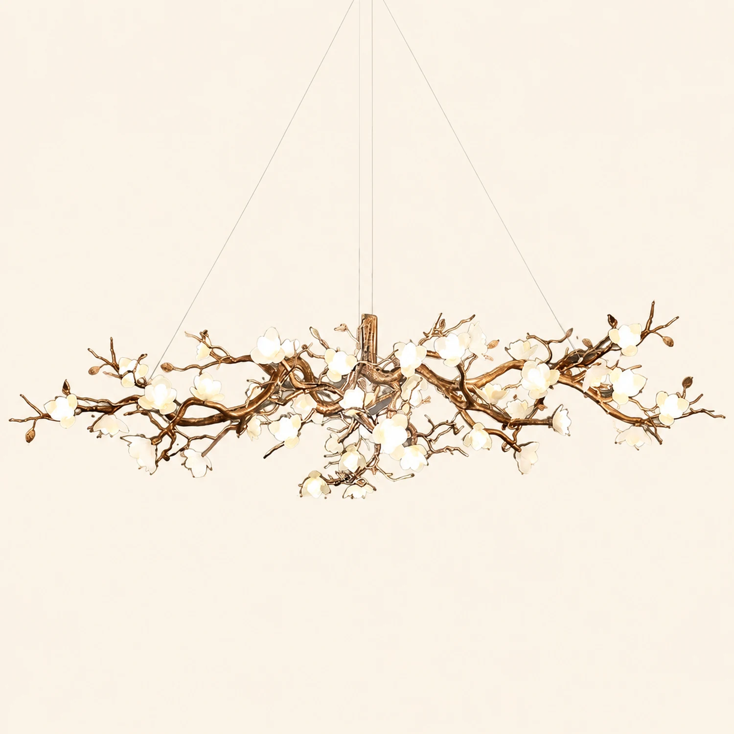Flower Bloom Branch Brass Chandelier - Lumpaz