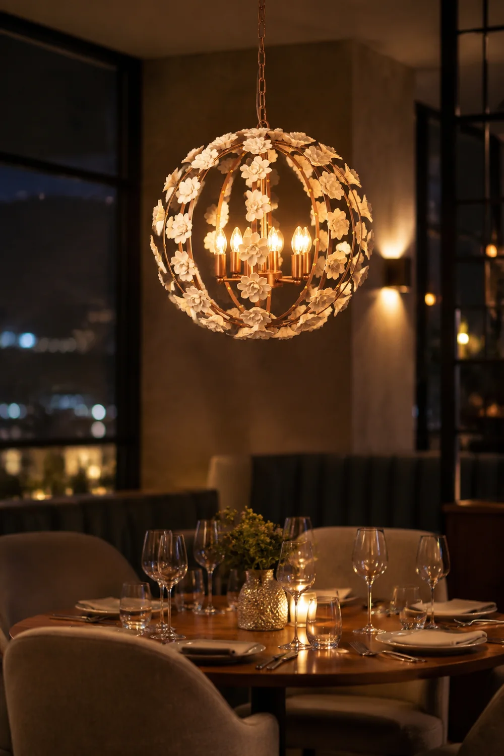 Bianca Floral Orb Chandelier - Lumpaz
