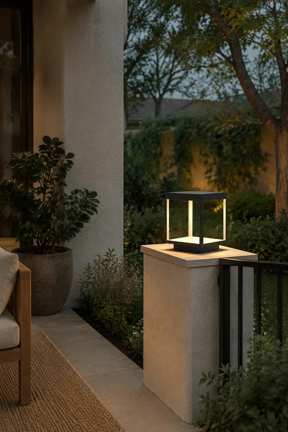 Square Frame Fence Post Garden Light - Lumpaz