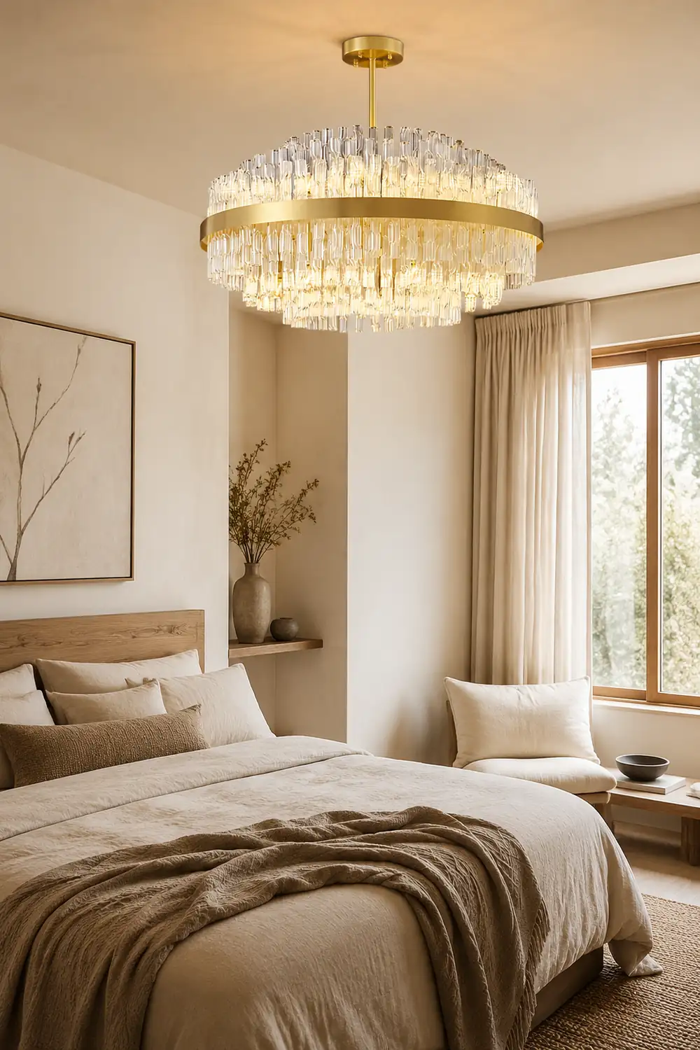 Gold & Clear Rod Chandelier - Lumpaz