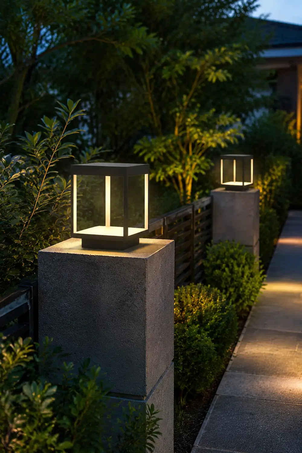Square Frame Fence Post Garden Light - Lumpaz
