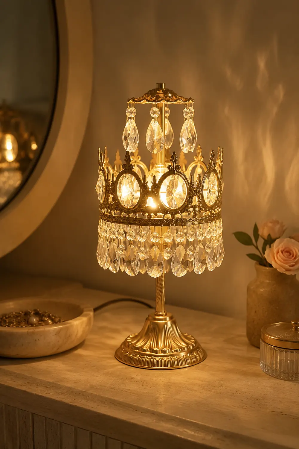 Vintage Crystal Table Light - Lumpaz
