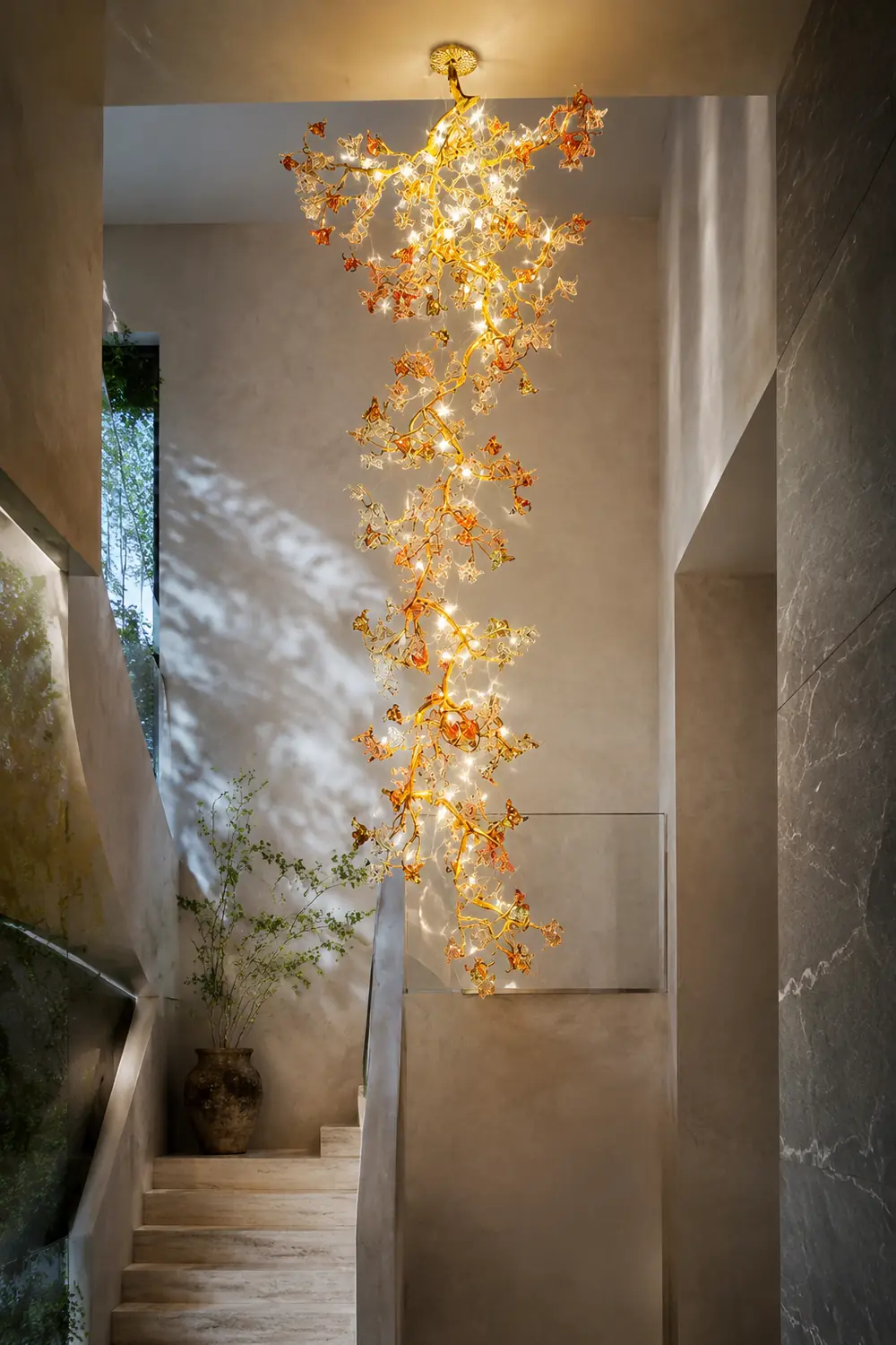 Brass Maple Branch Chandelier - Lumpaz