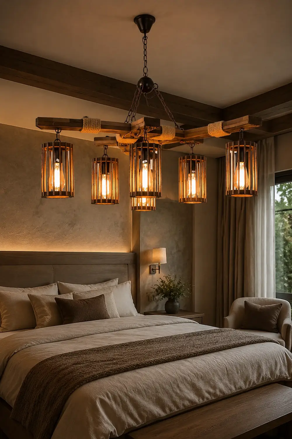 Retro Solid Wood Chandelier - Lumpaz
