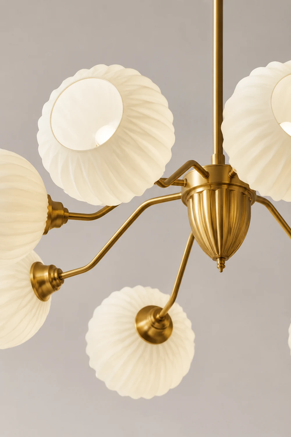 Ribbed Glass Ball Chandelier - Lumpaz
