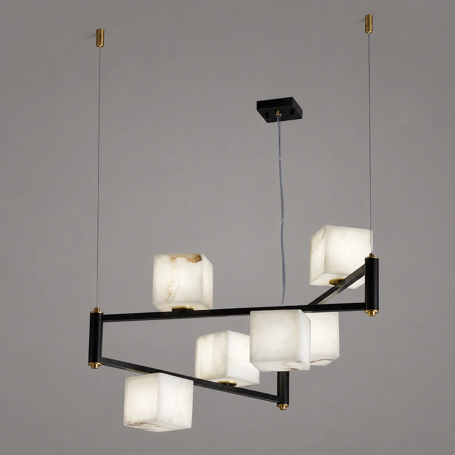 Alabaster Square Box Chandelier - Lumpaz