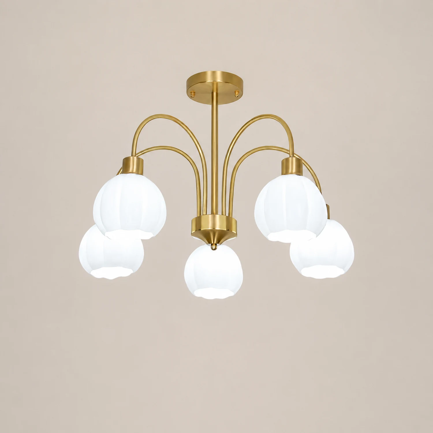 Glass Pumpkin Gold Chandelier - Lumpaz