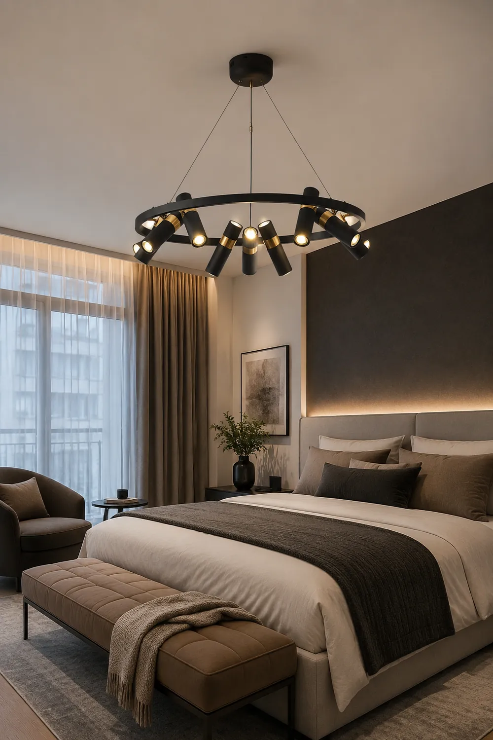 Black Mutil Pipe Chandelier - Lumpaz