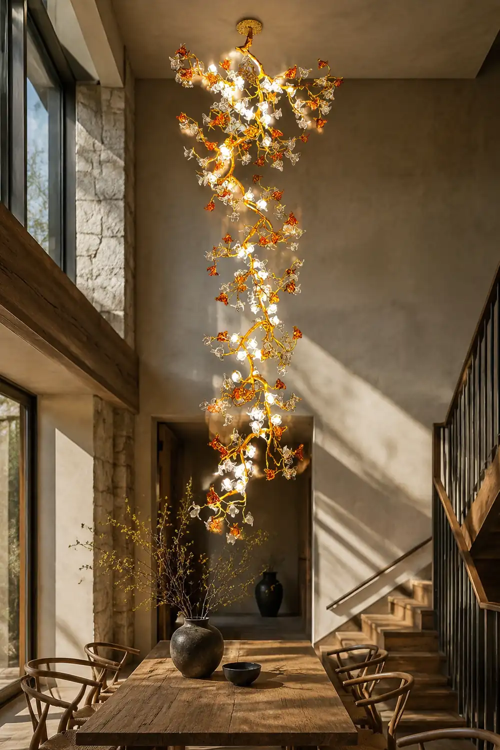 Brass Maple Branch Chandelier - Lumpaz