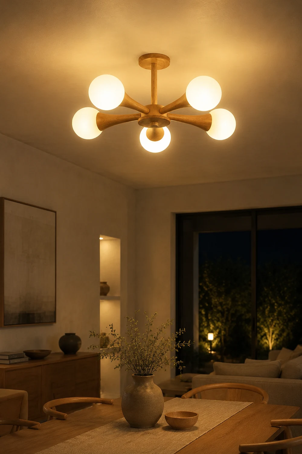 Wooden Nera Chandelier - Lumpaz
