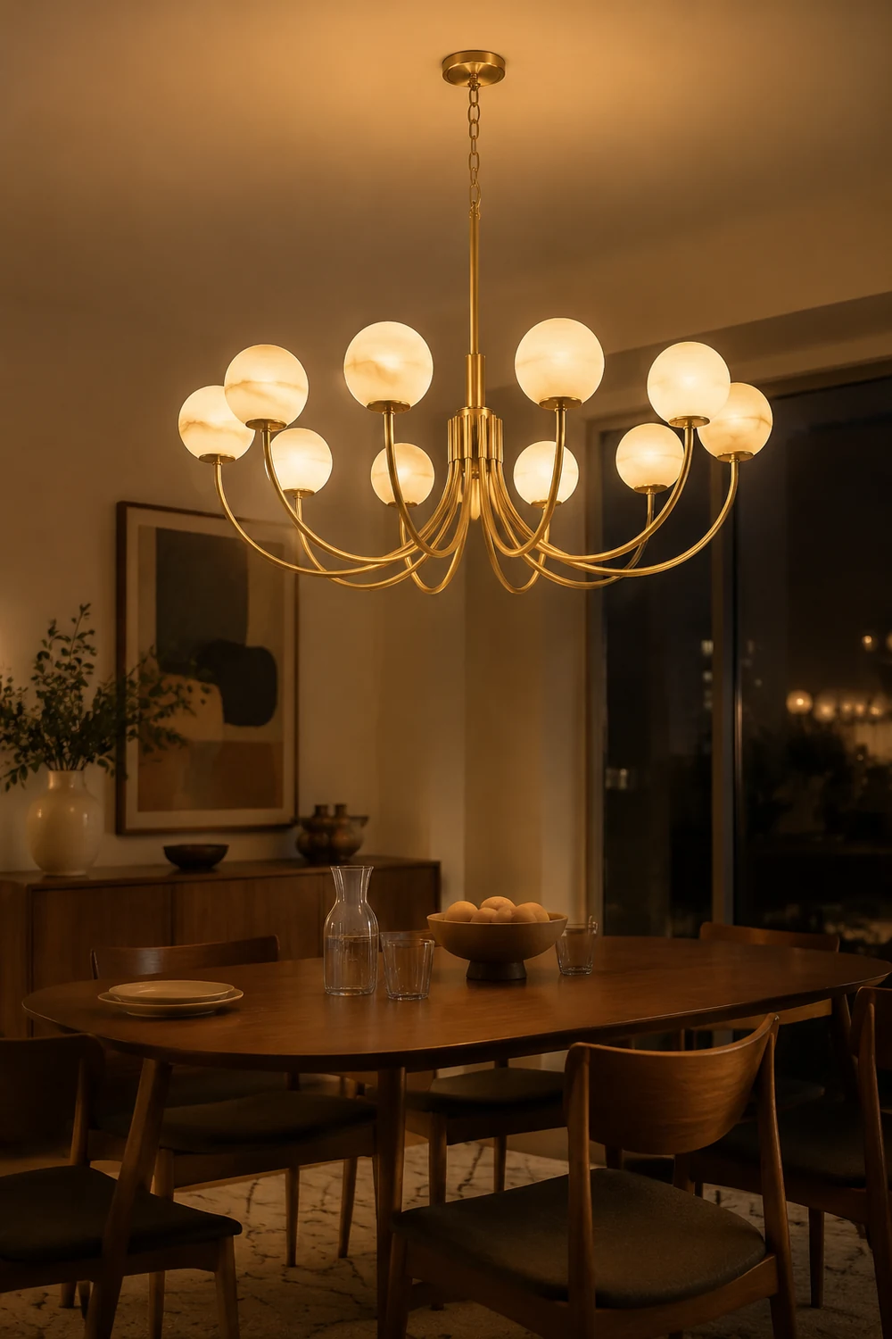 Aurelian Alabaster Globe Chandelier - Lumpaz