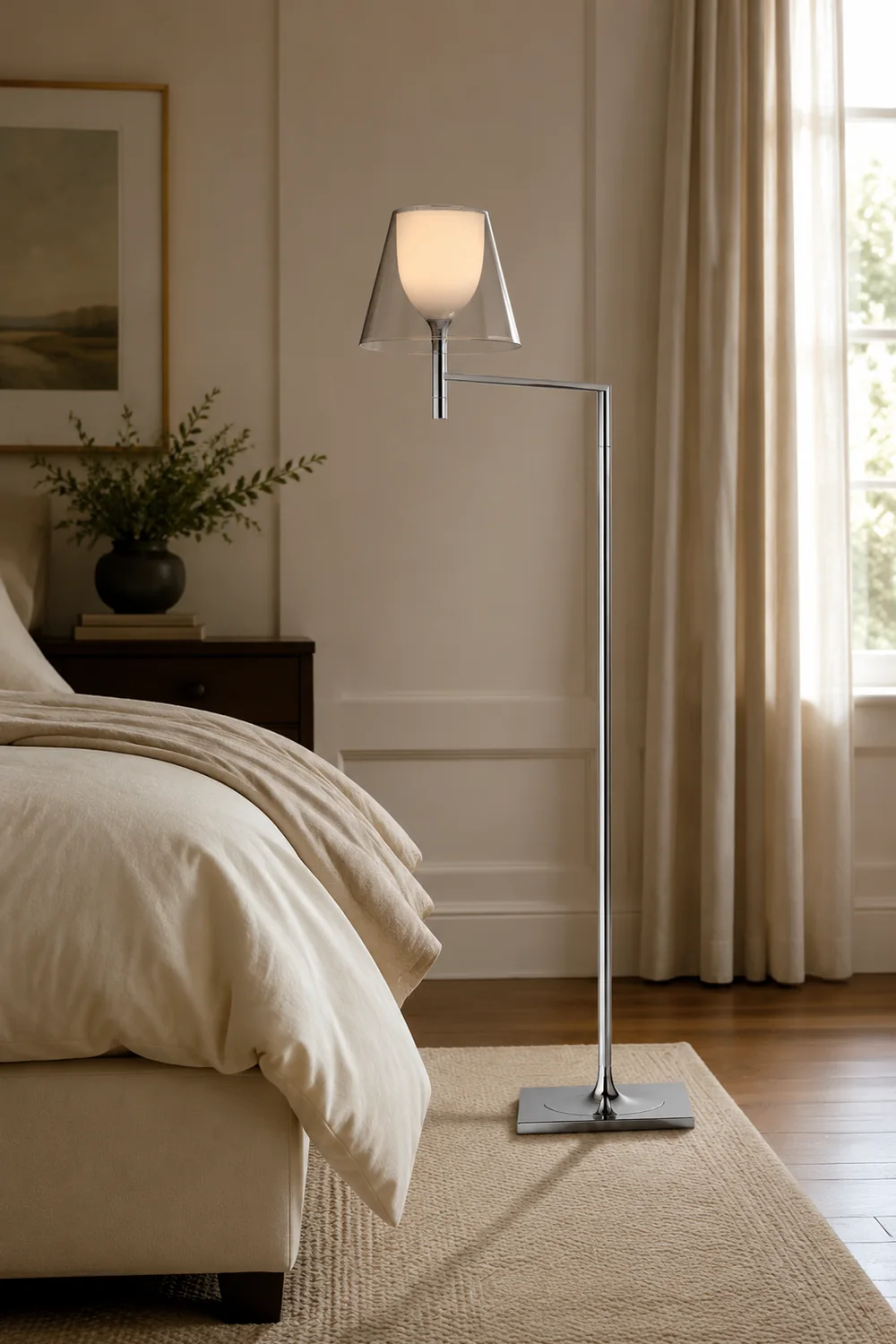 Chrome Prism Bending Floor Light - Lumpaz