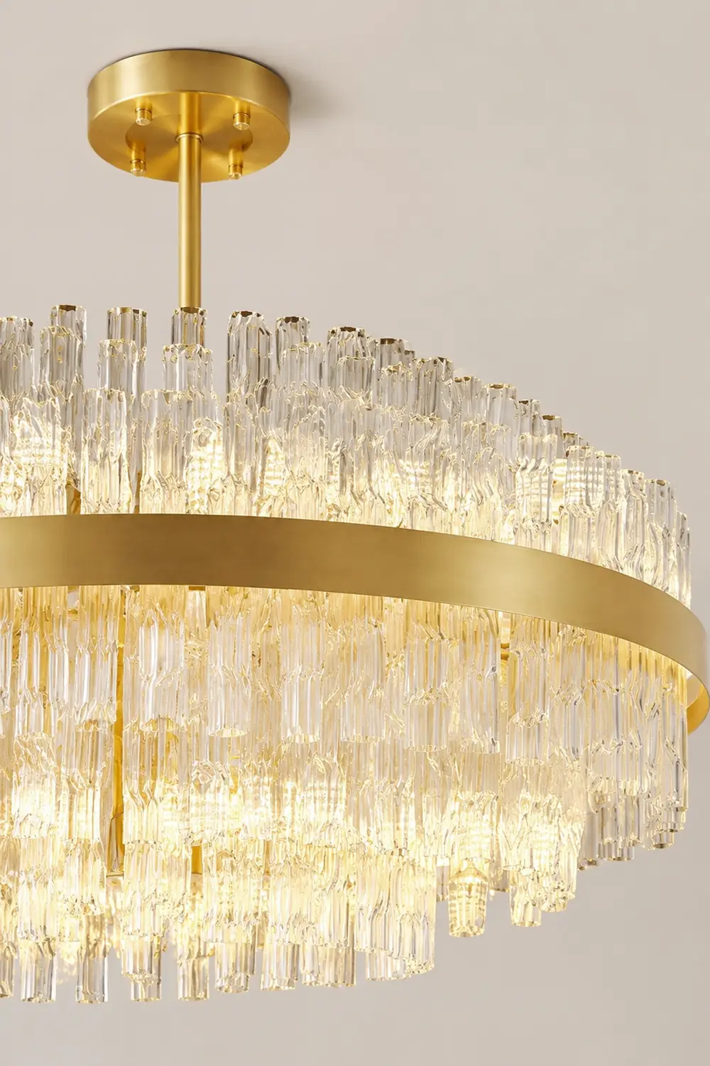 Gold & Clear Rod Chandelier - Lumpaz