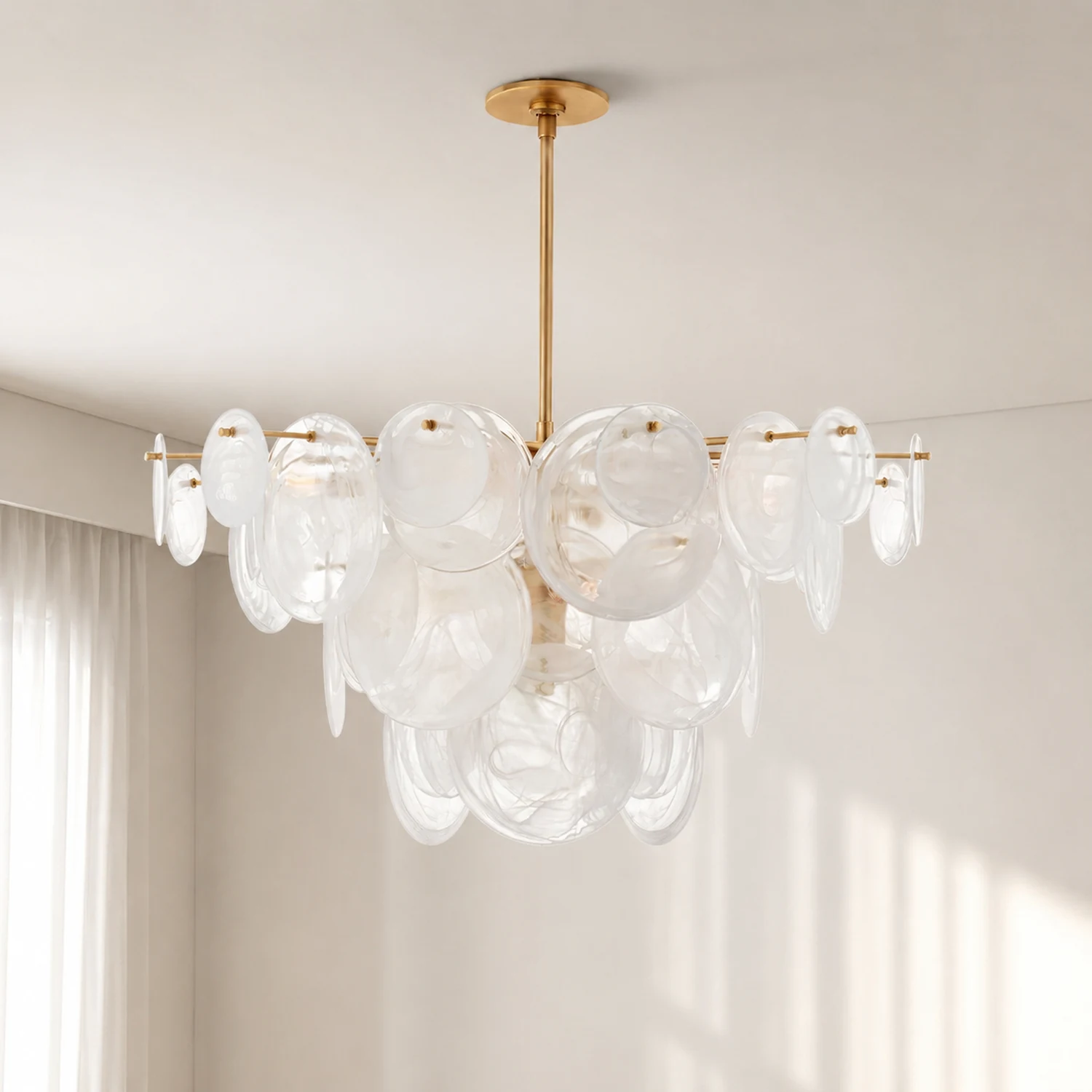 Brass Discs Cascading Chandelier - Lumpaz