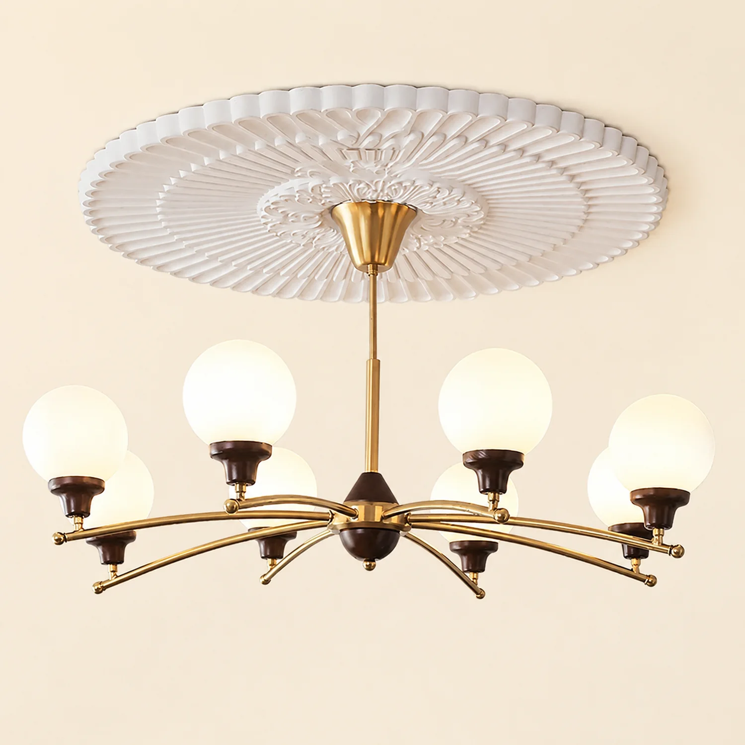 Walnut Glass Ball Chandelier - Lumpaz