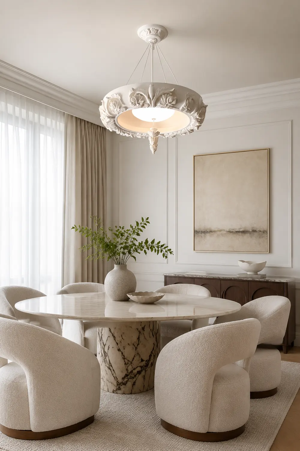 Artistic Carved Plaster Chandelier - Lumpaz