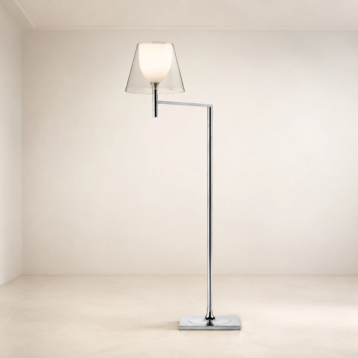 Chrome Prism Bending Floor Light - Lumpaz