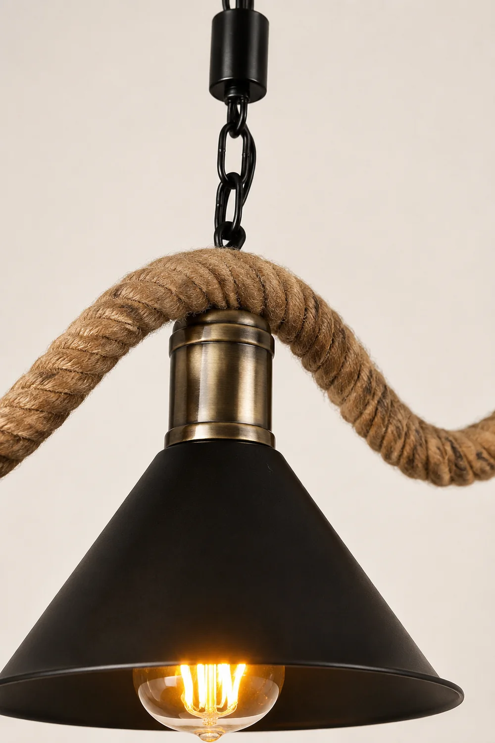 Hemp Rope Industrial Wave Chandelier - Lumpaz