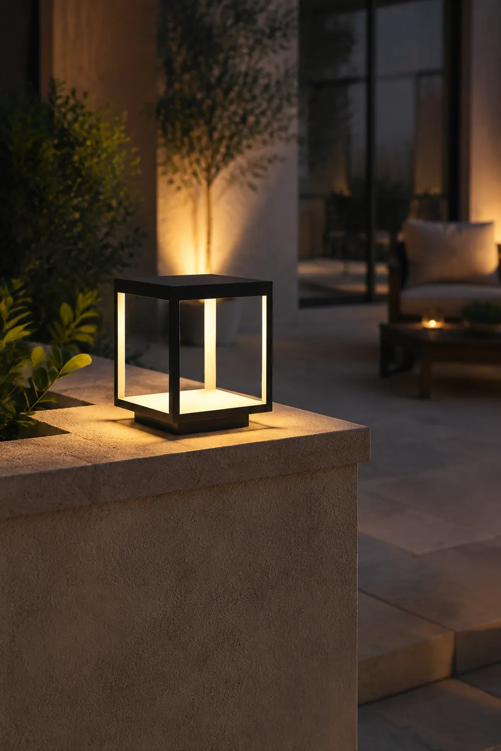 Square Frame Fence Post Garden Light - Lumpaz
