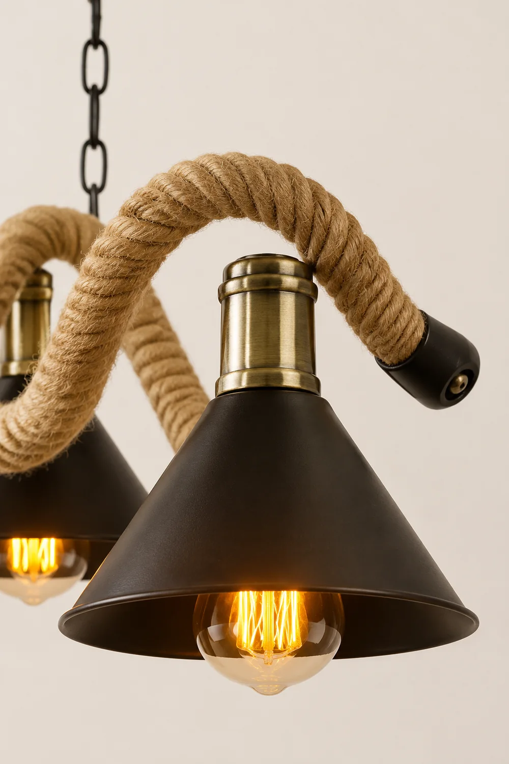 Hemp Rope Industrial Wave Chandelier - Lumpaz