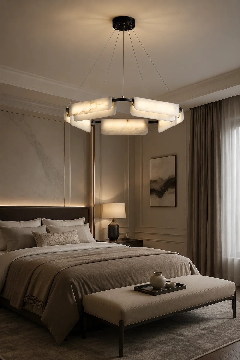 Delia Alabaster Chandelier - Lumpaz