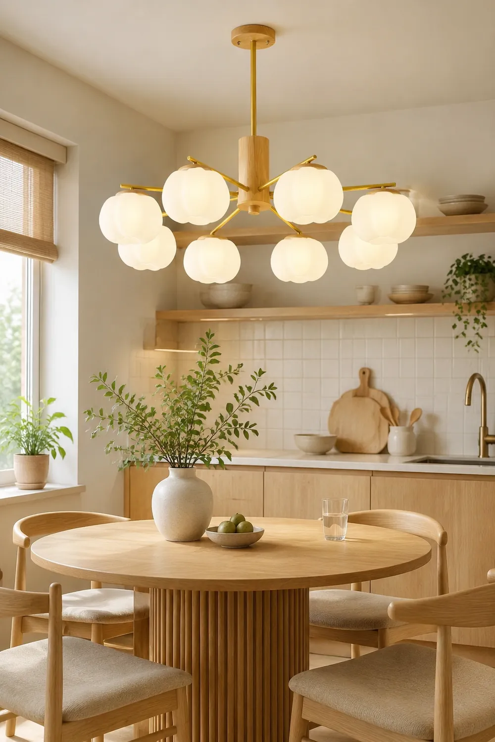 Wooden Cotton Balls Chandelier - Lumpaz