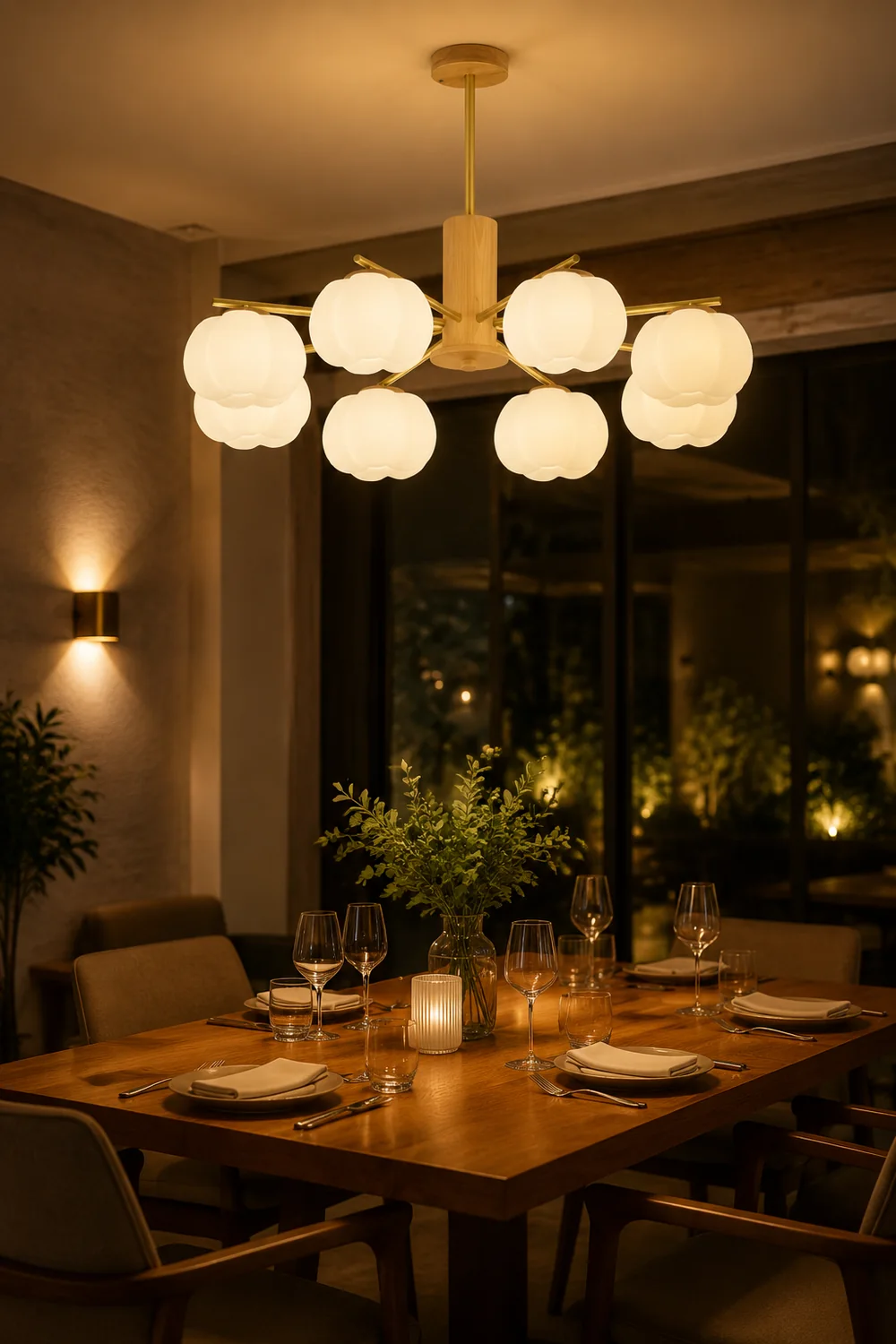 Wooden Cotton Balls Chandelier - Lumpaz